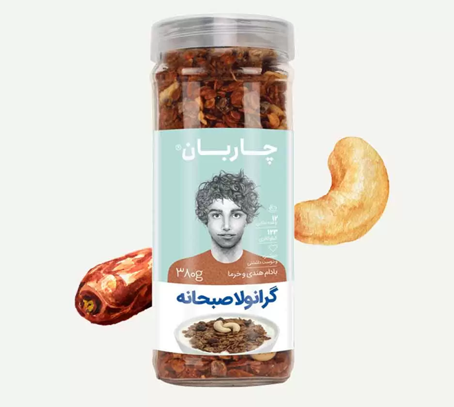 گرانولا بادام هندی و خرما
