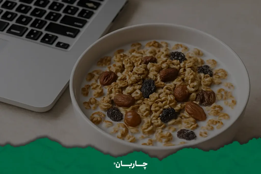 گرانولا میان وعده سالم برای محل کار